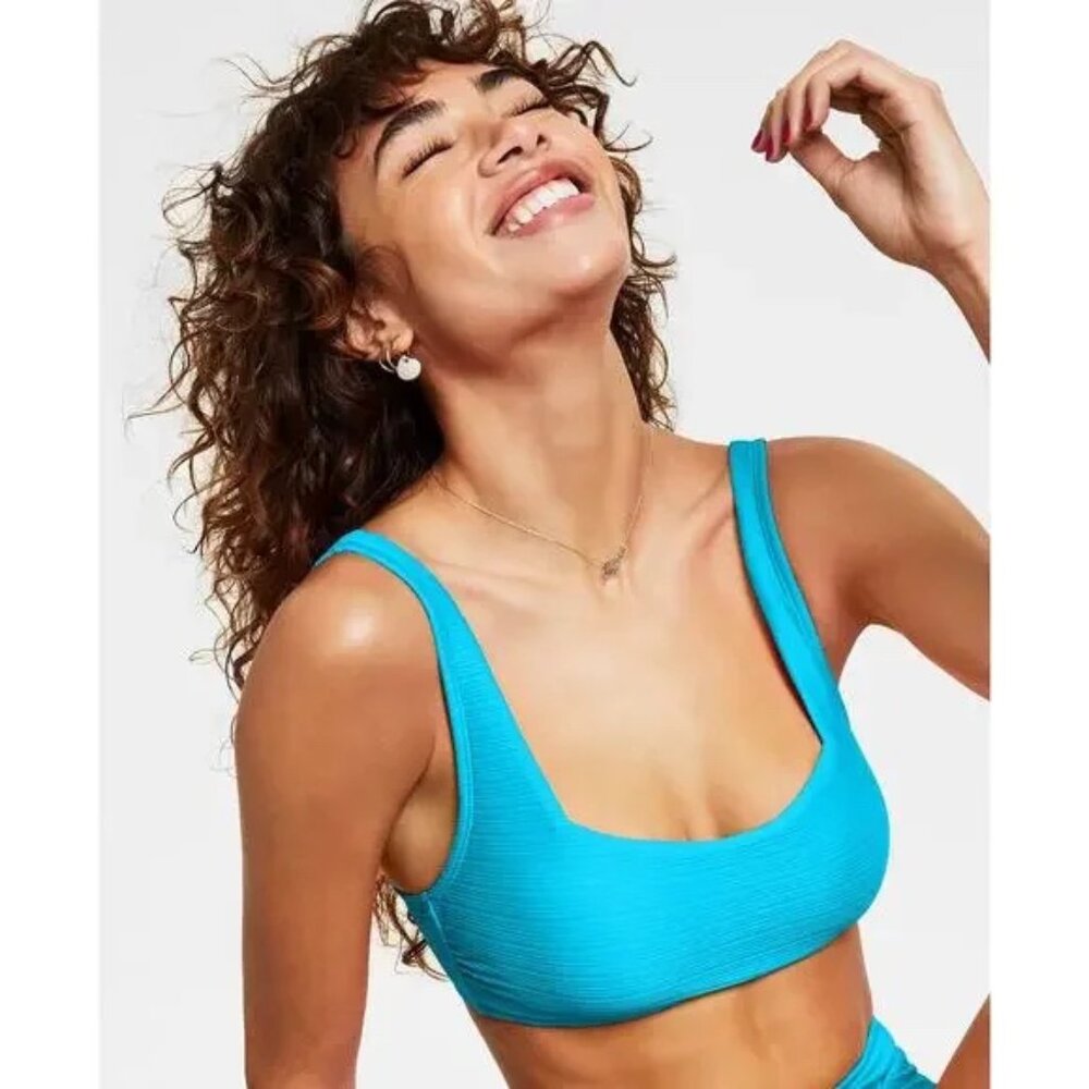 NWT Salt + Cove Variegated Ribbed Bralette Bikini Top Blue Size XS NEW